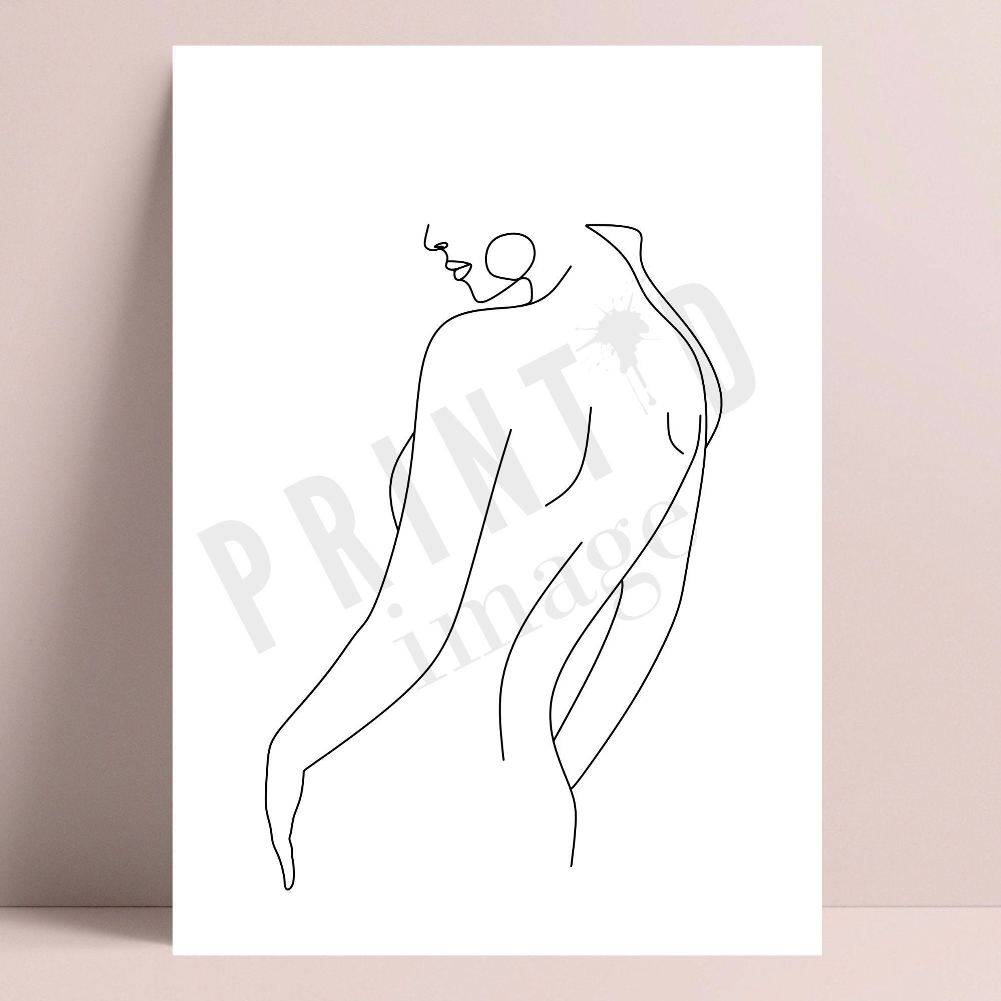 Woman Line Art Print, Set of 3 Prints, Nude Pencil Drawings, Minimalist ...