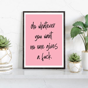 Typography Art, Inspirational Typography, Quote Art Print, Modern Typography Print, Colourful Text Poster, Trendy wall Poster, Pink Decor