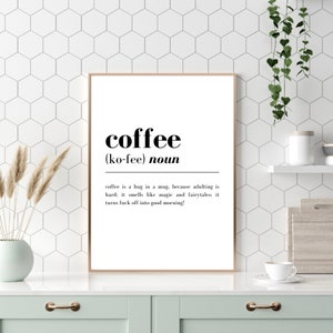 Coffee Definition Print | Kitchen Wall Art | Kitchen Prints | Coffee Prints | Coffee Definition | Kitchen Decor | Home Prints | Home Art