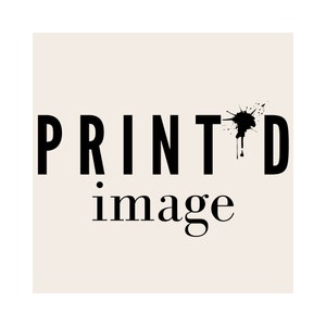 May include: Black and white text that reads "PRINTED image" with a black ink splatter above the "D" in "PRINTED".