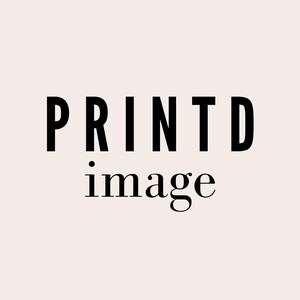 May include: Black and white text logo that reads "PRINTD image".