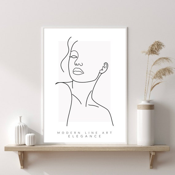 Woman Line Drawing, Modern Line Art, Female Line Art Print, Face Line Art, Abstract Line Drawing Print, Feminine Poster, Wall Poster, Prints