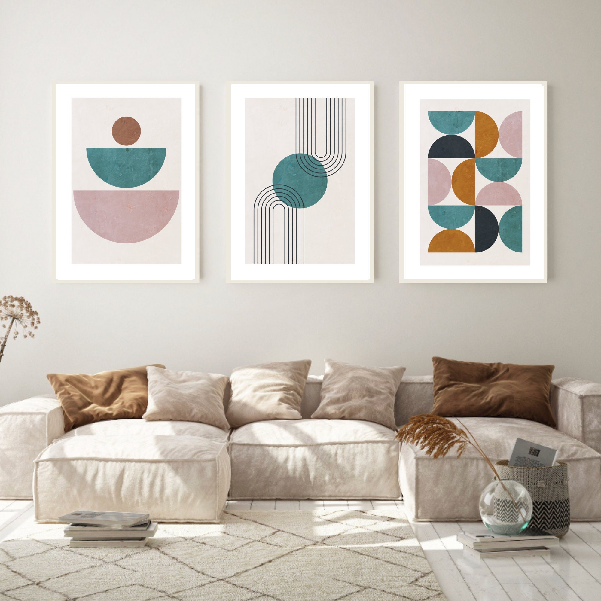 Abstract Wall Art Prints Set of 3 Prints Living Room Prints - Etsy