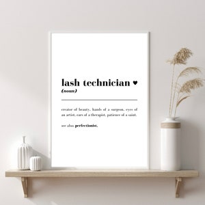Lash Tech Definition Print | Lash Artist Wall Print | Lash Tech Gifts | Beauty Salon Prints | Beauty Salon Decor | Lash Artist Prints
