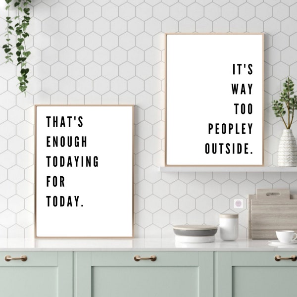 Set Of 2 Kitchen Prints, Funny Kitchen Signs, Kitchen Decor, Wall Prints, Set Of Kitchen Posters, Home Decor, Funny Quote Prints, Quote Art