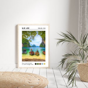 Krabi Wall Art, Krabi Poster, Krabi Thailand Print, Thailand Poster Print, Thailand Travel Poster, Travel Gift, Travel Poster, Home Decor