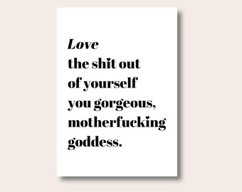 Goddess Quote Art, Divine Feminine Poster, Typography Print, Quote Wall Art, Quote Poster, Feminine Energy, Goddess Art, Digital Print