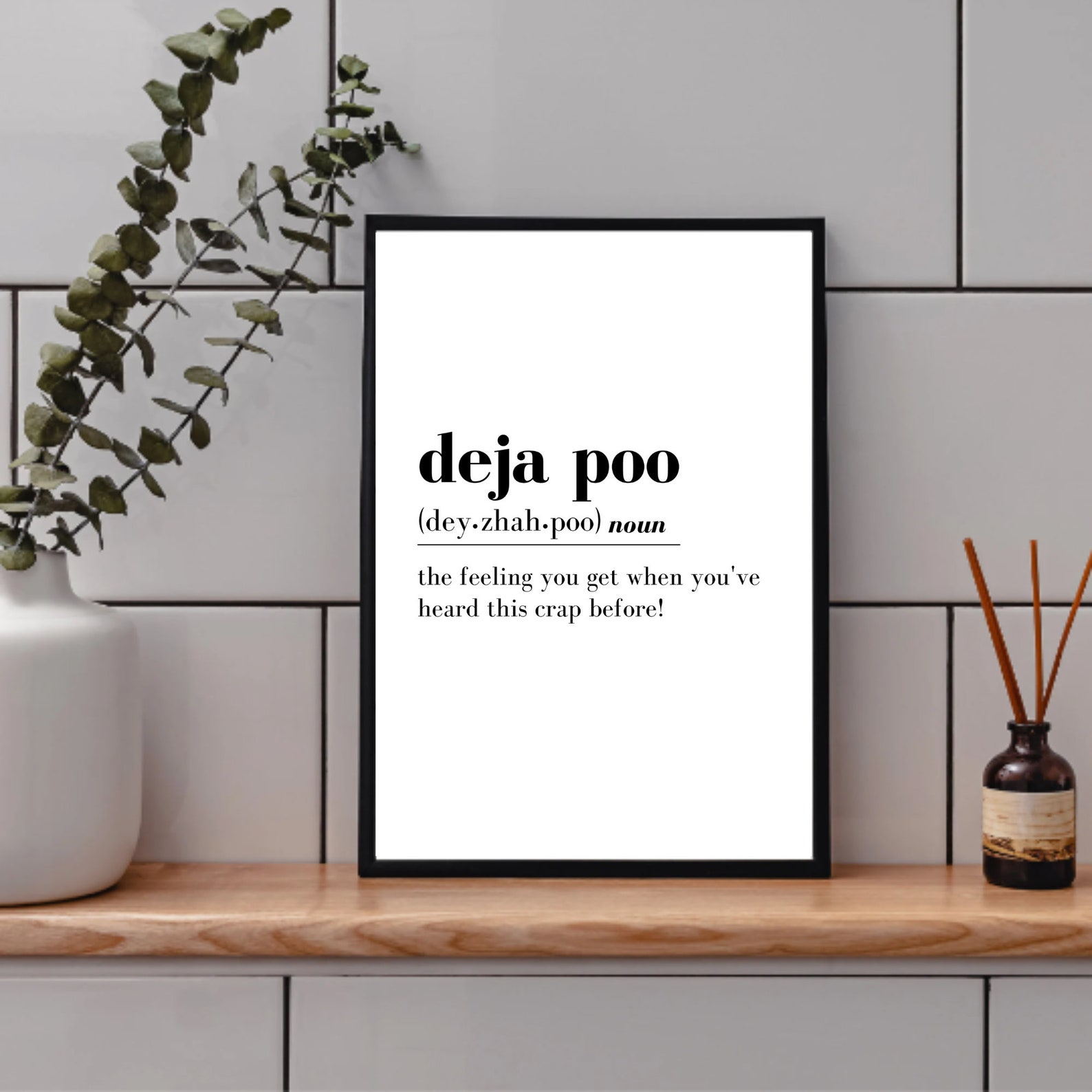 Funny Toilet Print Deja Poo Toilet Quotes and Sayings Etsy UK