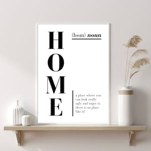 Home Definition Print, Wall Art Print, Home Wall Print, Funny Definition Prints, Family Print, Fun Quote Print, Home Prints, Home Art image 1