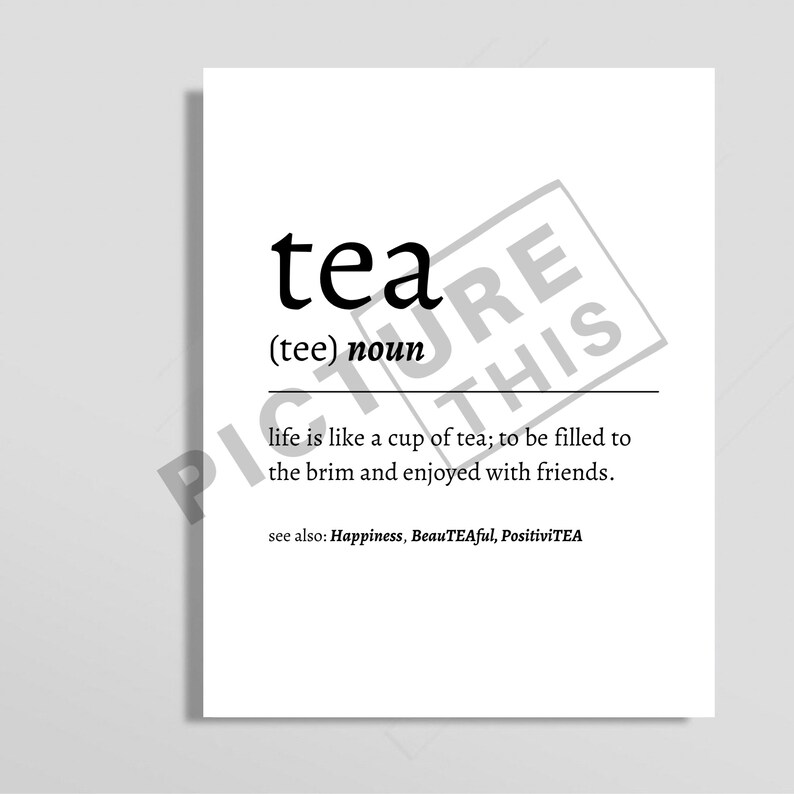 Tea Definition Print Kitchen Poster Tea Poster Kitchen Etsy UK