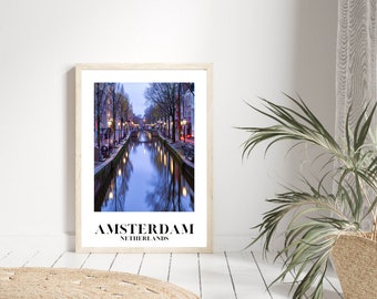Stampa di Amsterdam, Poster olandese, Poster di viaggio, Decorazione per la casa, Arte della parete, Stampa di viaggio, Regalo di viaggio, Stampe murali della Galleria, Stampe senza cornice