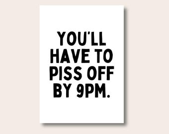 Typography Poster, Quote Text Poster, 9pm, Fun Quotes, Modern Print, Posters And Prints, Wall Art