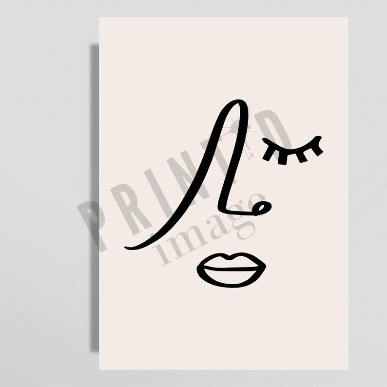 Minimal Line Zeichnung | Beige Line Art Poster | Beige Abstrakte Wandkunst | Beige Dekor | Weibliche Linie Kunst | Beige Wandbild | Abstrakte Kunst Bild 3