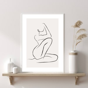 Dessin au trait femme, dessin au trait unique, impression dessin au trait femme, dessin au trait corps, impression dessin au trait abstrait, affiche féminine, minimaliste