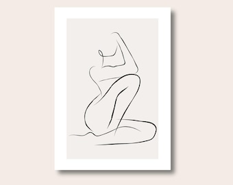 Frau Linie Zeichnung, Single Line Art, weibliche Linie Kunstdruck, Körper Linie Kunst, abstrakte Linie Zeichnung Druck, feminines Poster, minimalistisch