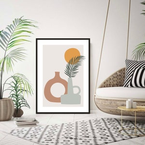 Impresiones modernas, póster de jarrón de rosquilla, arte moderno de la pared, impresión de jarrón, arte de la pared de la sala de estar, póster del dormitorio, decoración de la pared del dormitorio, impresiones sin marco