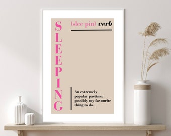 Bedroom Posters, Text Posters, Typography Art, Sleeping Quote Print, Wall Prints, Home Decor Prints, Sleeping Gifts, Gift For Her