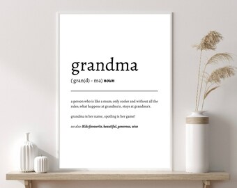 Grandma Definition Print | Grandma Gifts | Thoughtful Gifts | Grandma Print | Meaningful Gifts | Home Decor | Thoughtful Quote Print