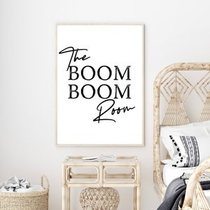 Typography Wall Poster, The Boom Boom Room, Fun Wall Prints, Bedroom Prints, Playful Prints, Personalised Prints, Prints, Poster