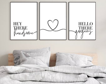 Set of 3 Bedroom Prints, Set Of Wall Prints, Bedroom Wall Prints, Bedroom Quote Prints, Anniversary Gifts, Bedroom Decor, Quote Art Prints