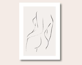 Woman Line Drawing, Single Line Art, Female Line Art Print, Body Line Art, Abstract Line Drawing Print, Feminine Poster, Digital Prints