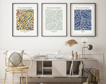 Set Of 3 Prints, William Morris Prints, Floral Wall Art, Flower Print, William Morris Wall Art, Modern Living Decor, New Home Gift, Prints