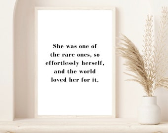 She Was One Of The Rare Ones | Inspirational Quote | Printable Quote | Gifts For Her | Best Friend Gifts | Daughter Birthday Gifts