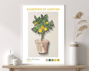 Lemon Print, Lemon Tree, Modern Art, Kitchen Wall Print, Home Decor, Gift Ideas, Wall Prints, Posters, Wall Art, Colourful Posters