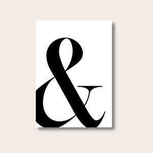 Ampersand Art Print | Typographic Ampersand Print | Black And White Typography Print | Large Ampersand Wall Print | Minimalist Wall Print