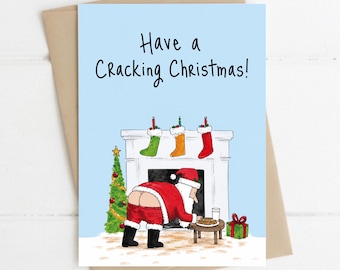 Funny Christmas Card, Have A Cracking Christmas, A5 Greeting Card