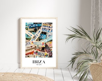 Impresión de Ibiza, Impresión de viajes de Ibiza, Cartel de viaje, Decoración del hogar, Arte de pared, Impresión de viaje, Regalo de viaje, Impresiones de pared de galería, Impresiones sin marco