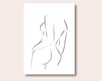 Woman Line Drawing, Single Line Art, Female Line Art Print, Body Line Art, Abstract Line Drawing Print, Feminine Poster, Wall Poster