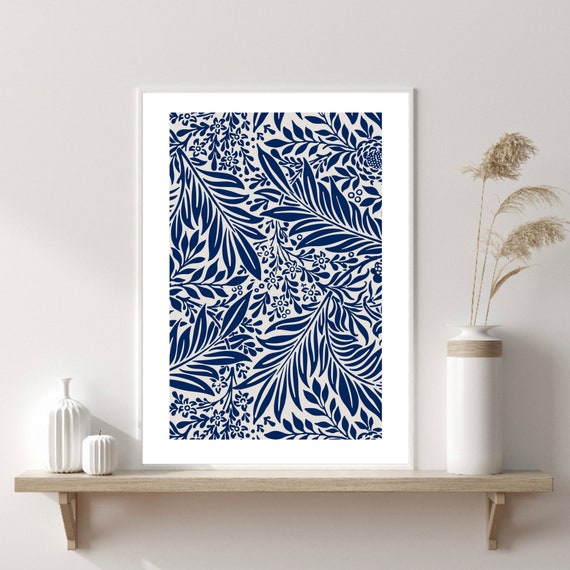 Floral Wall Print, William Morris Inspired Print, Floral Print, Floral Wall Decor, Modern Print, New Home Gift, Wall Art Print, Wall Poster