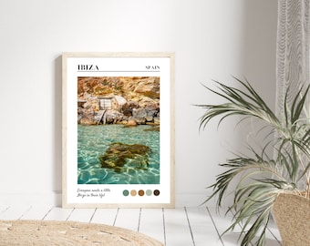 Impresión de Ibiza, Ibiza, Cartel de viajes de Ibiza, Regalos de Ibiza, Arte de la pared de Ibiza, Regalo de viaje, Impresiones costeras, Impresión de playa, Impresiones pastel modernas
