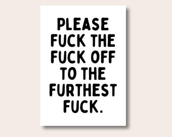 Funny Poster Prints, Please F*ck the F*ck Off Print, Quirky Quote Print for Home, Kitchen Prints, Kitchen Wall Decor Prints, Digital Print