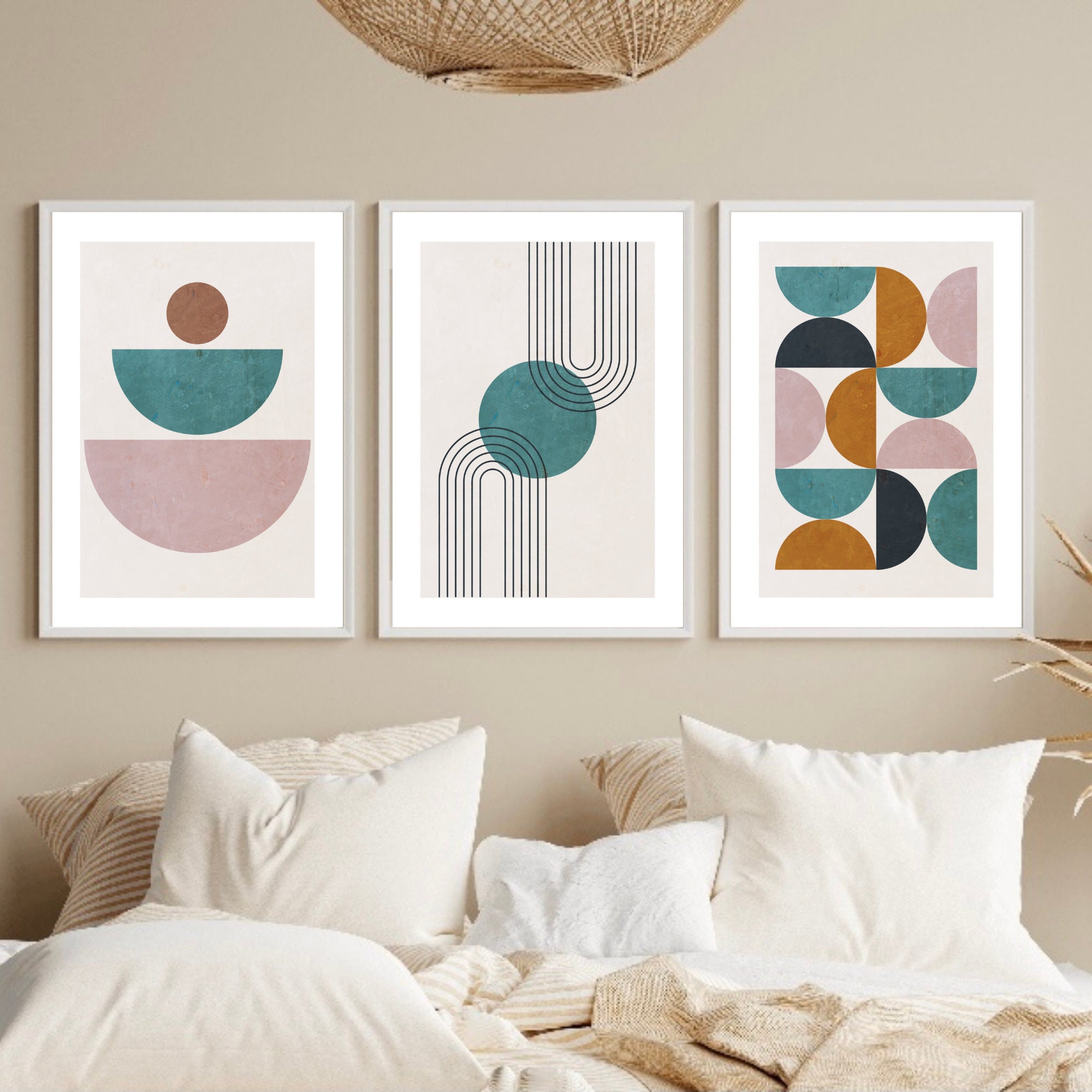 Abstract Wall Art Prints Set of 3 Prints Living Room Prints - Etsy
