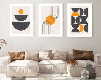 Boho Wall Art, Zestaw 3 Wydruków, Neutralne Tony Nowoczesna Sztuka Ścienna, Skandynawski Zestaw Plakatów, Wystrój Domu, Plakaty Do Salonu, Wydruki Do Sypialni