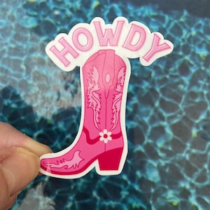 Howdy cowgirl country cowgirl boot sticker, Laptop Sticker Aesthetic Stickers Waterbottle Sticker Computer Stickers, Die cut Sticker