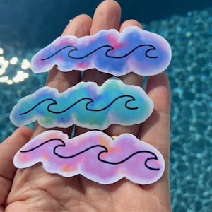 Blue Ocean pura vida Wave Stickers | Laptop Sticker Aesthetic Stickers Waterbottle Sticker Computer Stickers, Die cut Sticker