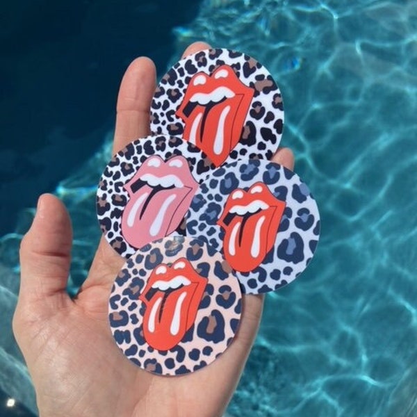 Cheetah Rolling Stones tongue logo Sticker | Laptop Sticker Aesthetic Stickers Waterbottle Sticker Computer Stickers, Die cut Sticker