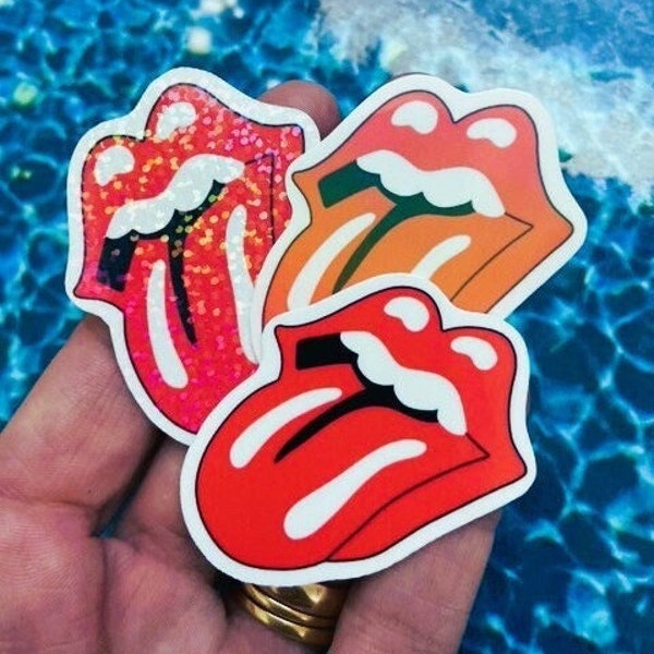 Red Rolling Stones tongue logo sticker, laptopsticker, waterbottle sticker, die cut sticker