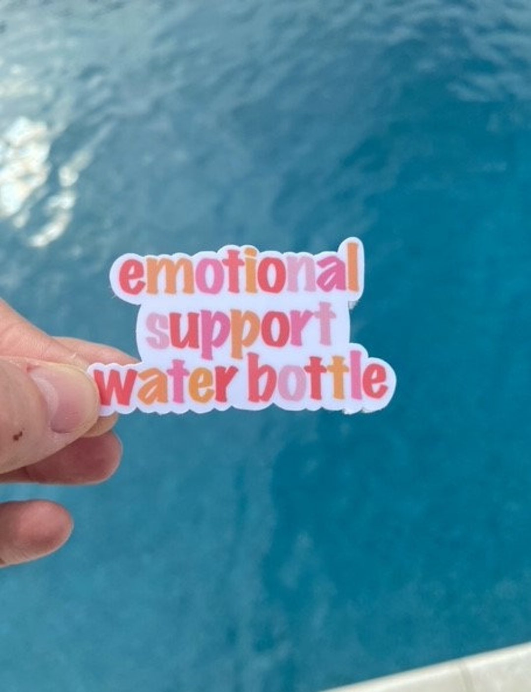 Emotional Support Water Bottle Sticker | Waterproof Vinyl Decal - Etsy