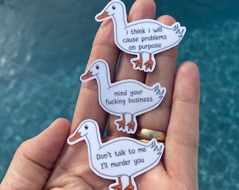 Funny Duck Laptop Sticker | Sarcastic Meme Vinyl Decal