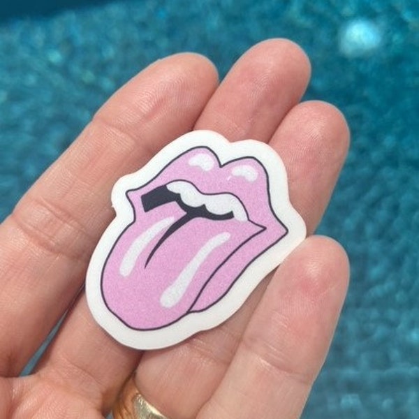 Pink  Rolling Stones tongue logo Sticker | Laptop Sticker Aesthetic Stickers Waterbottle Sticker Computer Stickers, Die cut Sticker