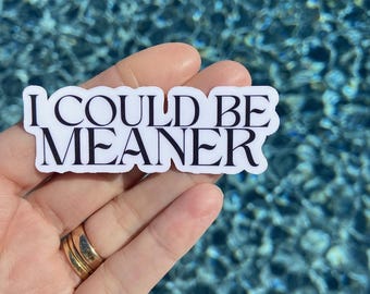 I could be meaner Sticker, Waterproof Vinyl Decal, Edgy Humor