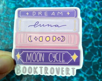 Booktrovert Books Stack Sticker | Waterproof Laptop Sticker