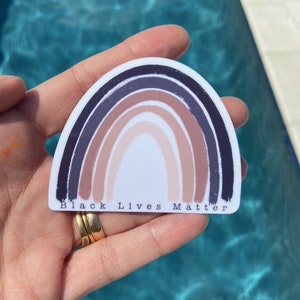Black lives matter rainbow sticker blm sticker quote| Laptop Aesthetic Stickers Waterbottle Sticker Computer Stickers, Die cut Sticker