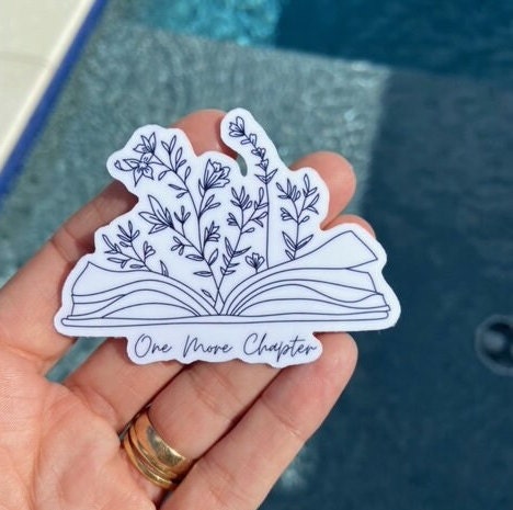 Chapter End Stickers One More Chapter Sticker | Floral Book Laptop Decal - Etsy