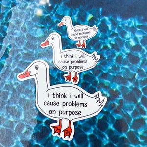 I  think I will cause Problems on Purpose Stickers | Laptop Sticker Aesthetic Stickers Waterbottle Sticker Mini Sticker Die cut Sticker