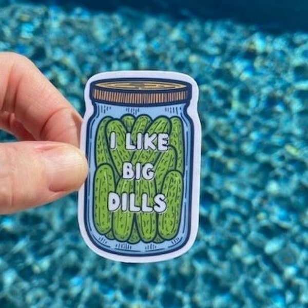 I like big dills pickle sticker, Laptop stickers, funny stickers, sarcasm laptop decal, tumbler stickers, car stickers, water bottle sticker